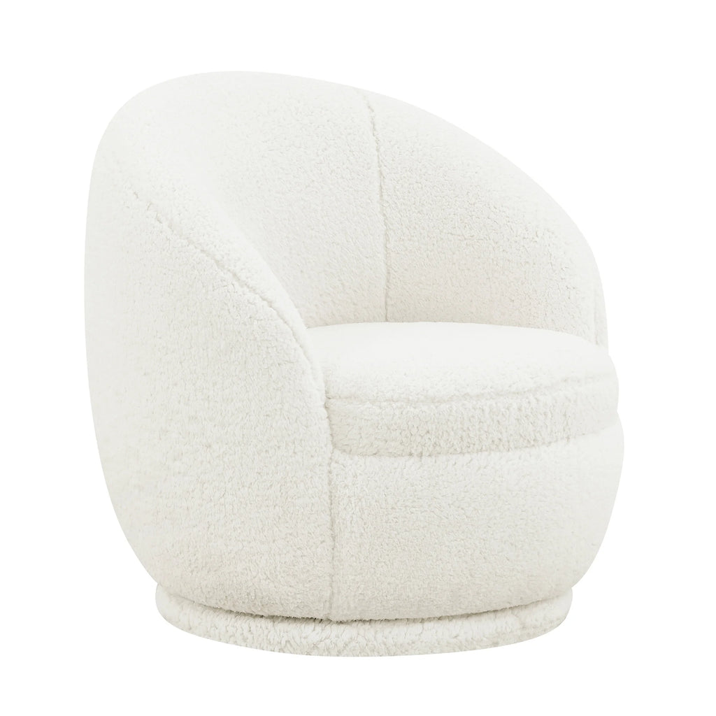 Better Homes & Gardens Mira Kids Swivel Chair, Cream Faux Shearling