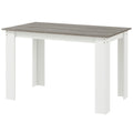 HOMCOM Moderner Esstisch aus Holz für 4-6 Personen, 120x69x75cm, Grau und Weiß