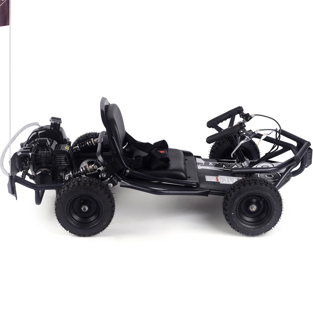 SAY YEAH Gas Go Kart, Sturdy Steel Frame Go Kart for Kids 8+, 20mph Top Speed, 185 lb Max, Black