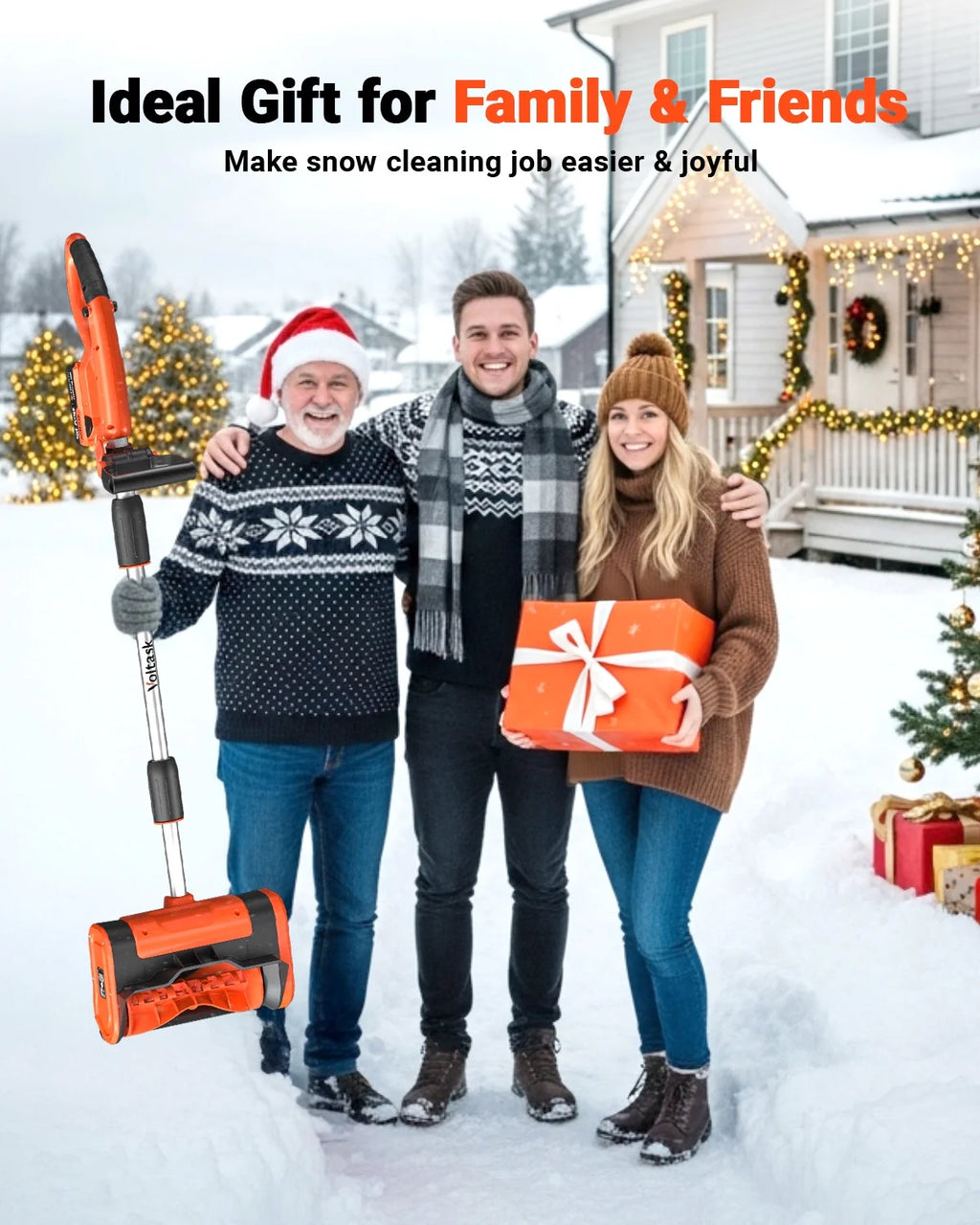 VOLTASK Cordless Snow Shovel - 24V | 11 - Inch | 4 - Ah Cordless Snow Blower, Battery Snow Blower with Adjustable Front Handle (4 - Ah Battery & Quick Charger Included)