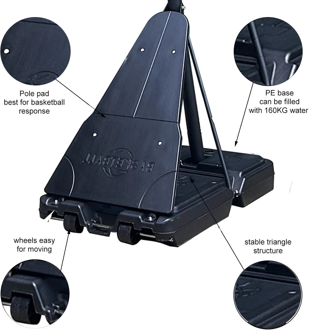 SUGIFT 54in Portable Basketball Hoop with Polycarbonate Backboard