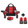 M12 12V Lithium - Ion Cordless Drill Driver/Impact Driver Combo Kit (2 - Tool) with Two Free M12 1.5ah Batteries