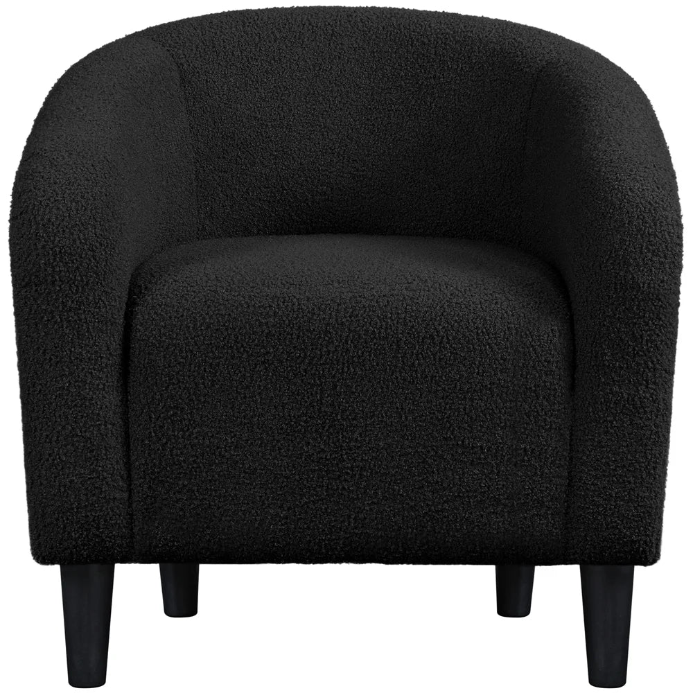Yaheetech Upholstered Club Chair Accent Barrel Chair, Ivory