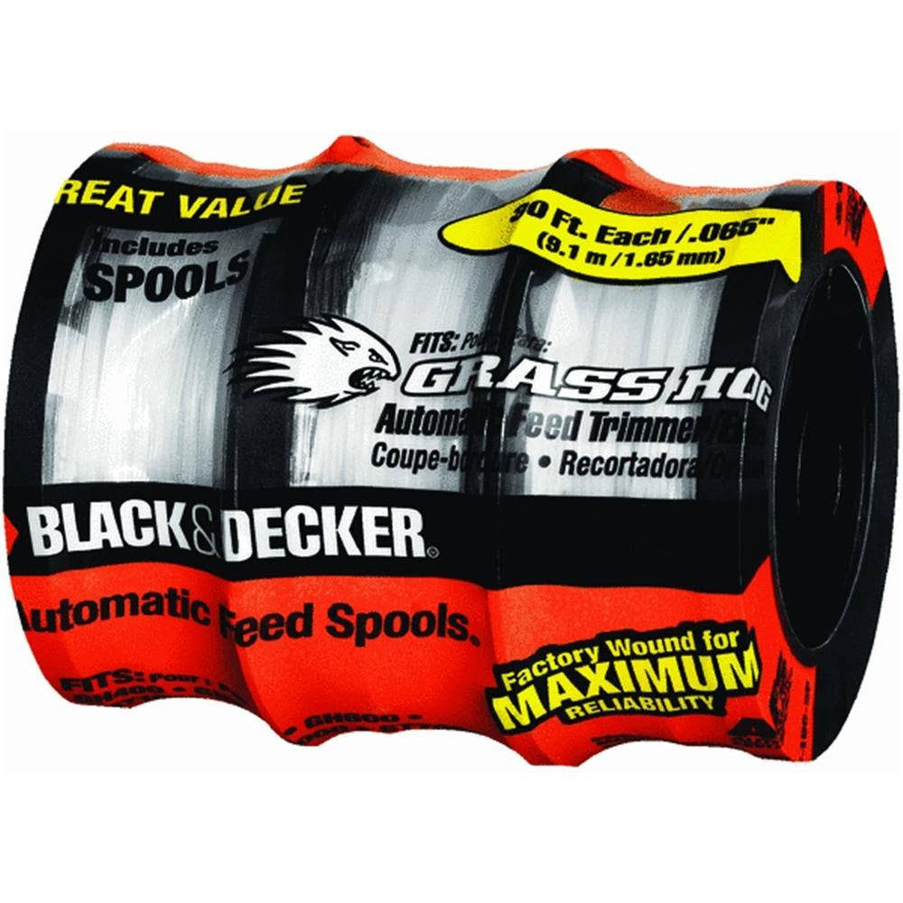 BLACK+DECKER Trimmer Line, 30-Foot, 0.065-Inch, 3-Pack (AF1003ZP)