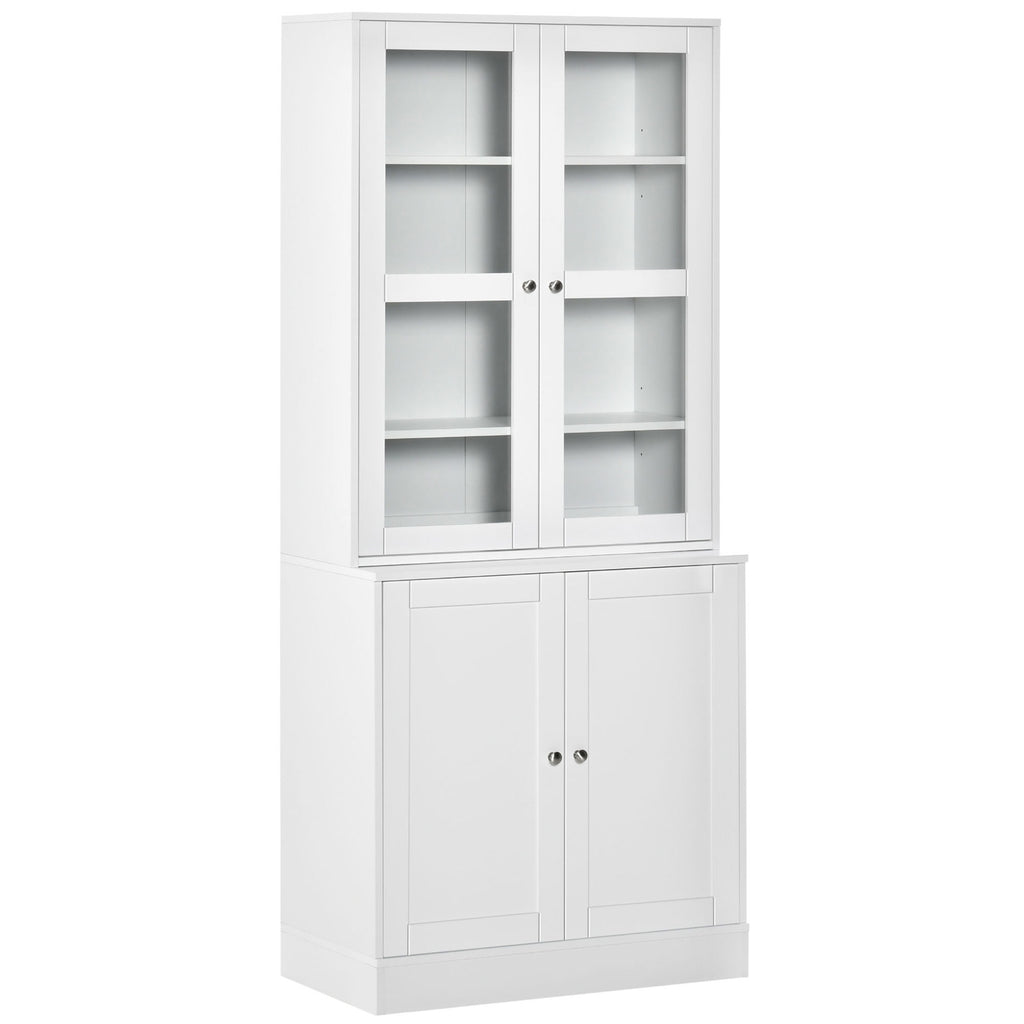 HOMCOM Bücherregal Wandregal Regal, 2 Regale, 76 cm x 40 cm x 178,5 cm, Weiß