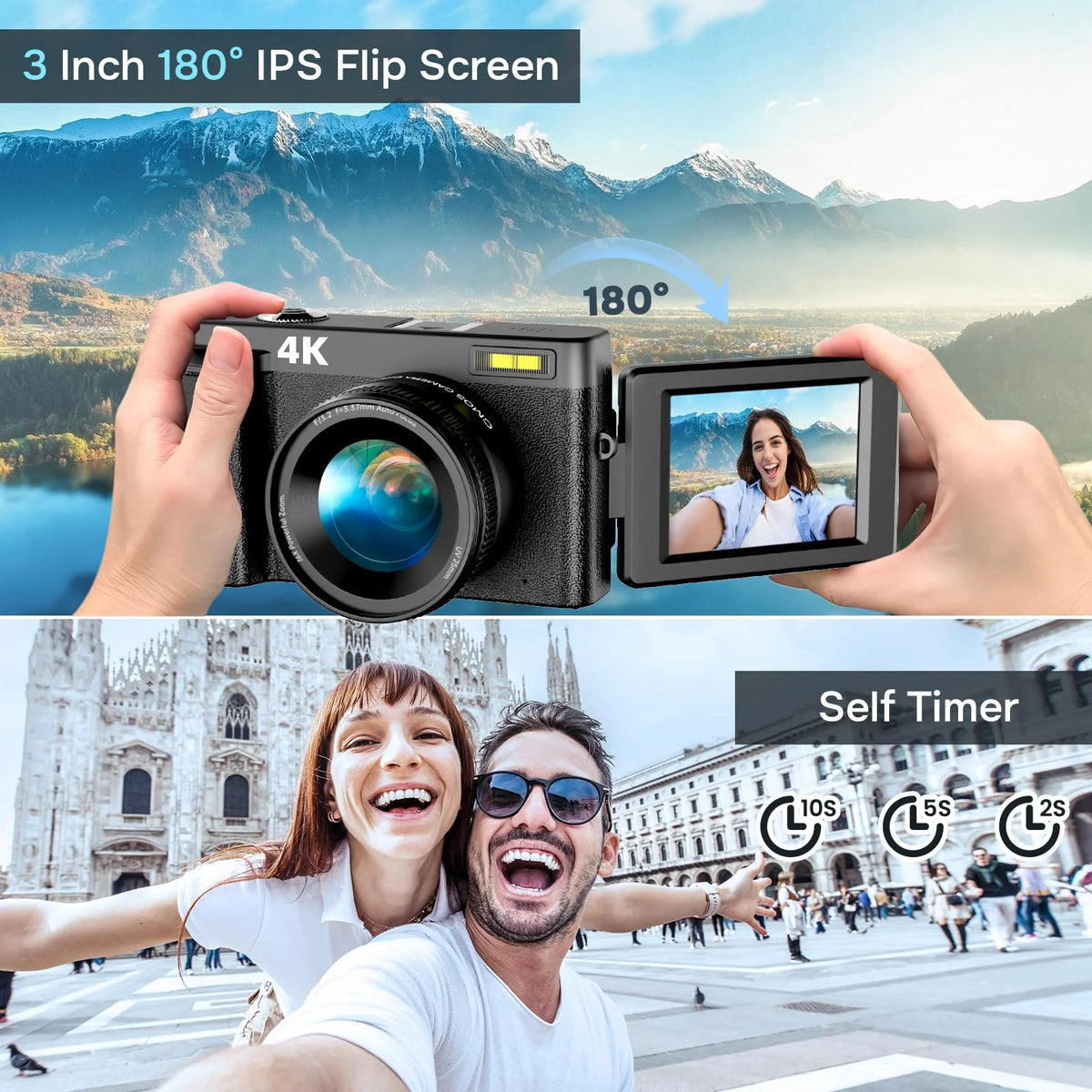 Duluvulu 4K Digital Camera for Photography Autofocus