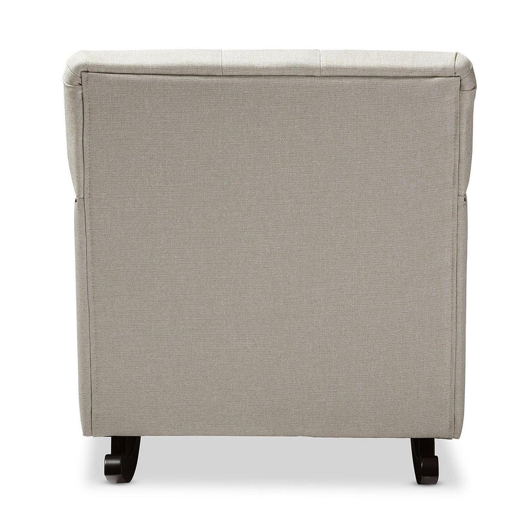 Baxton Studio Bethany Modern and Contemporary Gray Fabric Upholstered Button - Tufted Rocking Chair
