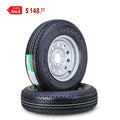 ROCKMAN Trailer Tire Wheel Assembly ST175/80R13 6 - Ply C 91M 5 Lug on 4.5" PCD Silver Mod Rim, SET 2