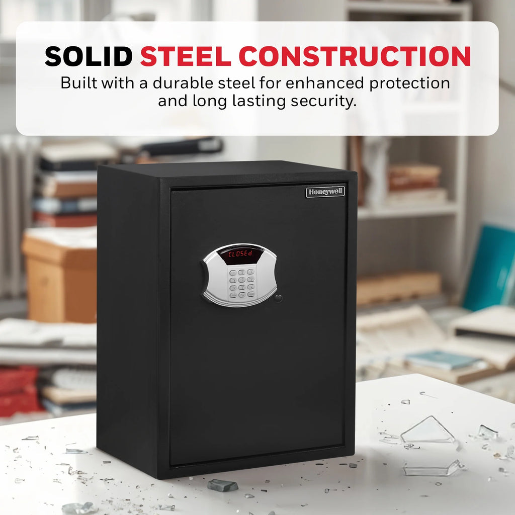 Honeywell Safes, 2.84 cu ft, Black Large Electronic Lock/Keys Steel Security Safe, 5107