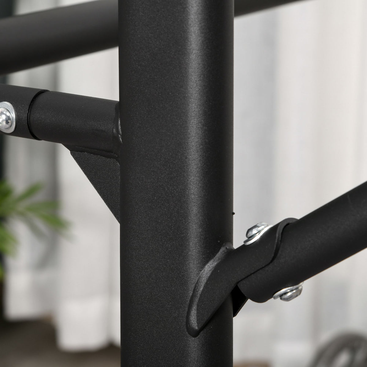 HOMCOM Multifunktionale Trainingsstation Klimmzugstange Römischer Stuhl höhenverstellbar Stahl Schwarz Rot
