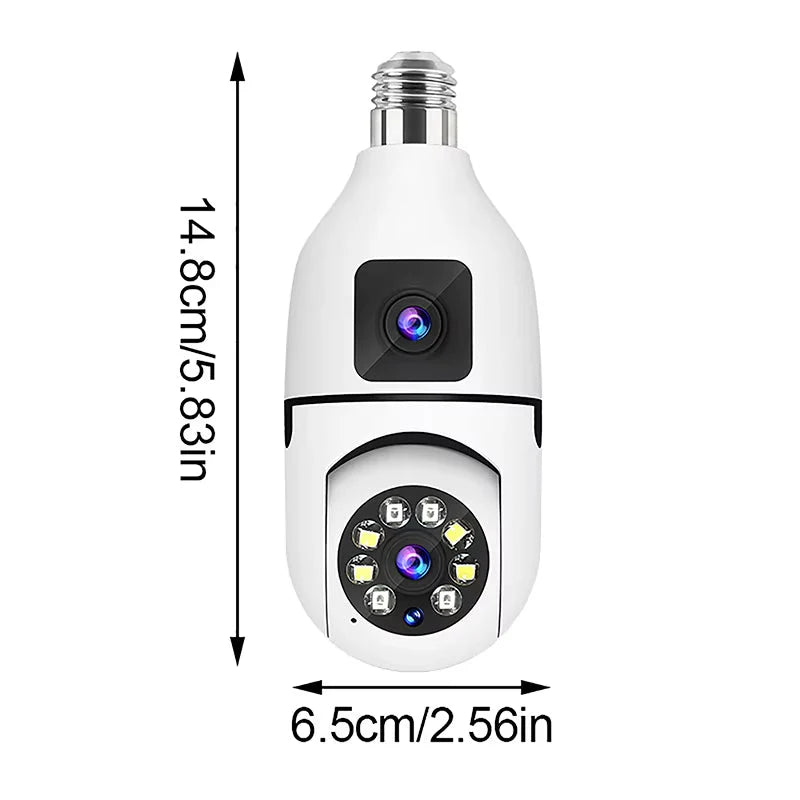 E27 WiFi Dual Lens Camera with 4x Zoom