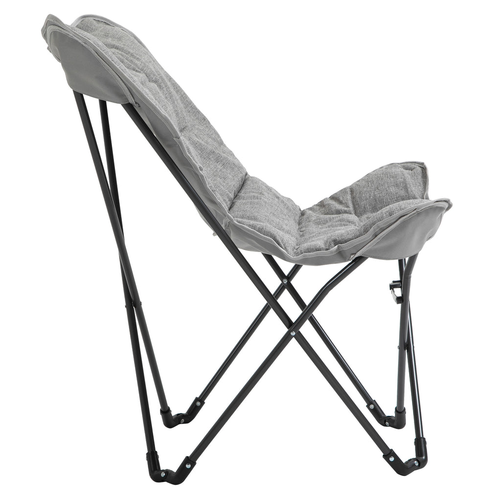 Outsunny Faltstuhl faltbar Campingstuhl gepolstert Outdoor Klappstuhl bis 120kg belastbar robust Angelstuhl Gartenstuhl für Garten Camping Strand
