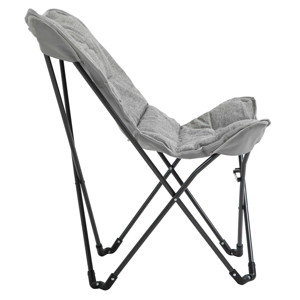 Outsunny Faltstuhl faltbar Campingstuhl gepolstert Outdoor Klappstuhl bis 120kg belastbar robust Angelstuhl Gartenstuhl für Garten Camping Strand