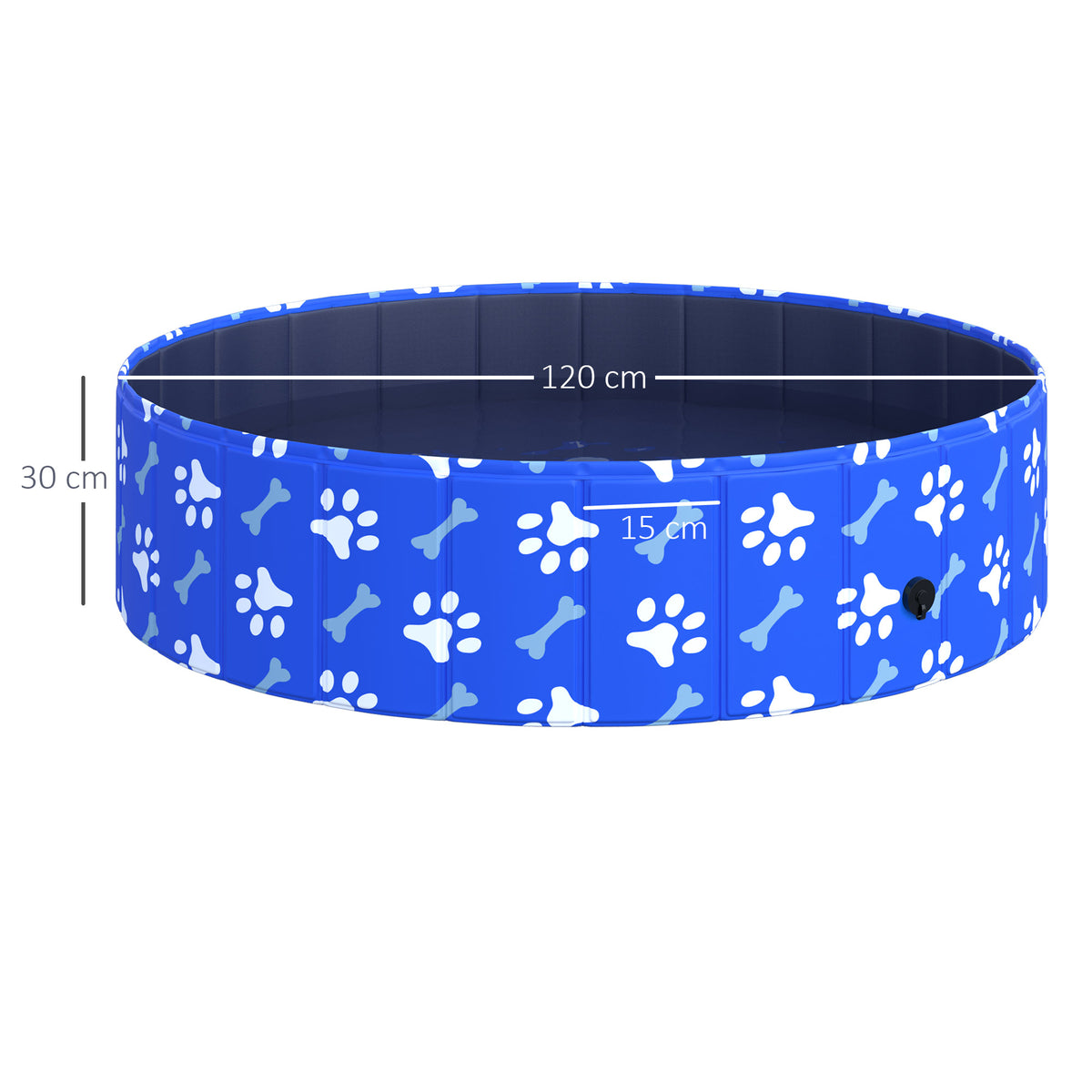PawHut Hundepool Faltbar Planschbecken für Hunde bis 65 kg Ø120 x 30 cm Rutschfest Hundebadewanne Swimmingpool Schwimmbecken für Hunde und Katzen