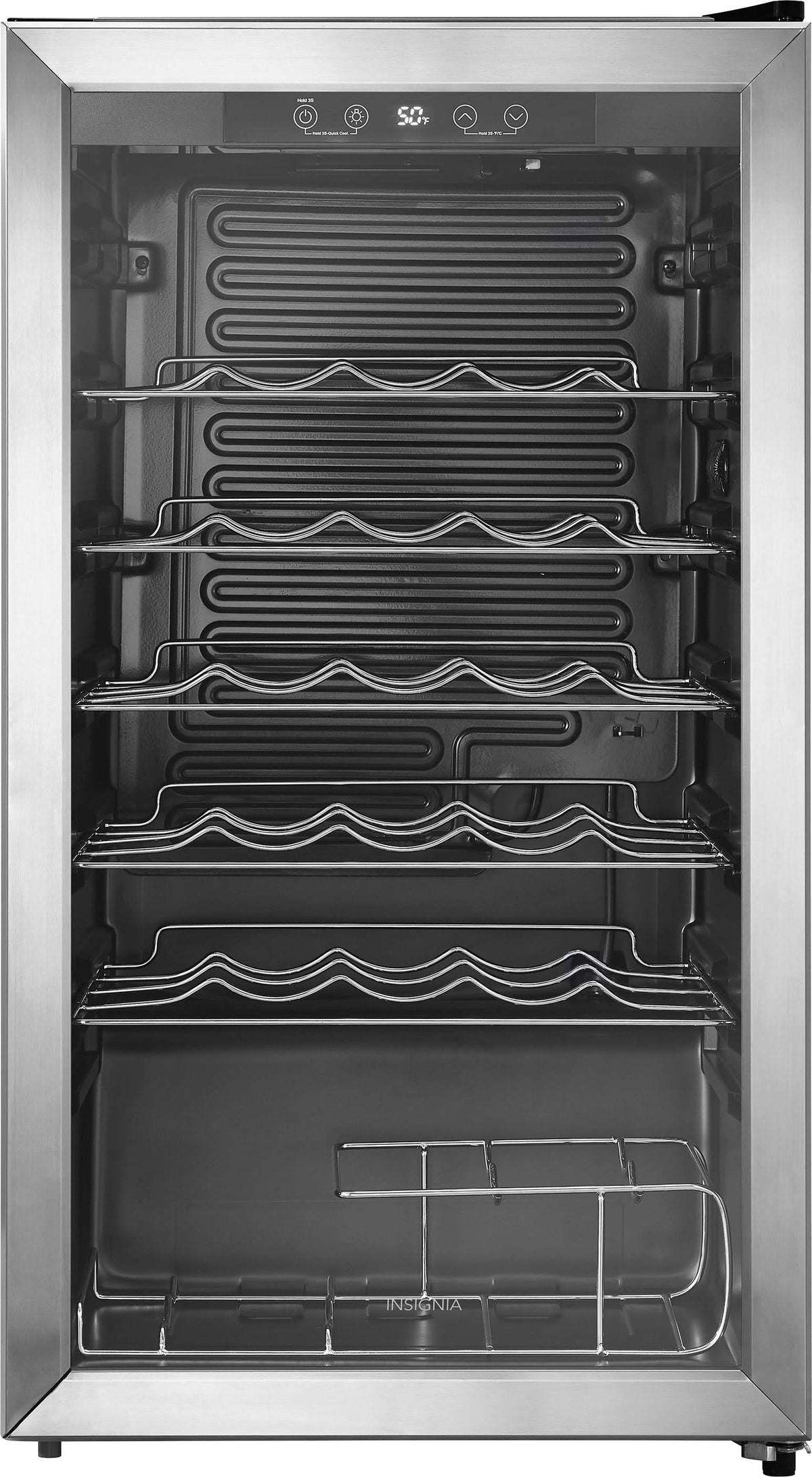 Insignia - 29-Bottle Wine Cooler - Stainless Steel