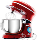Costway 6.3Qt Tilt-Head Food Stand Mixer 6 Speed 660W w/Dough Hook, Whisk & Beater Red