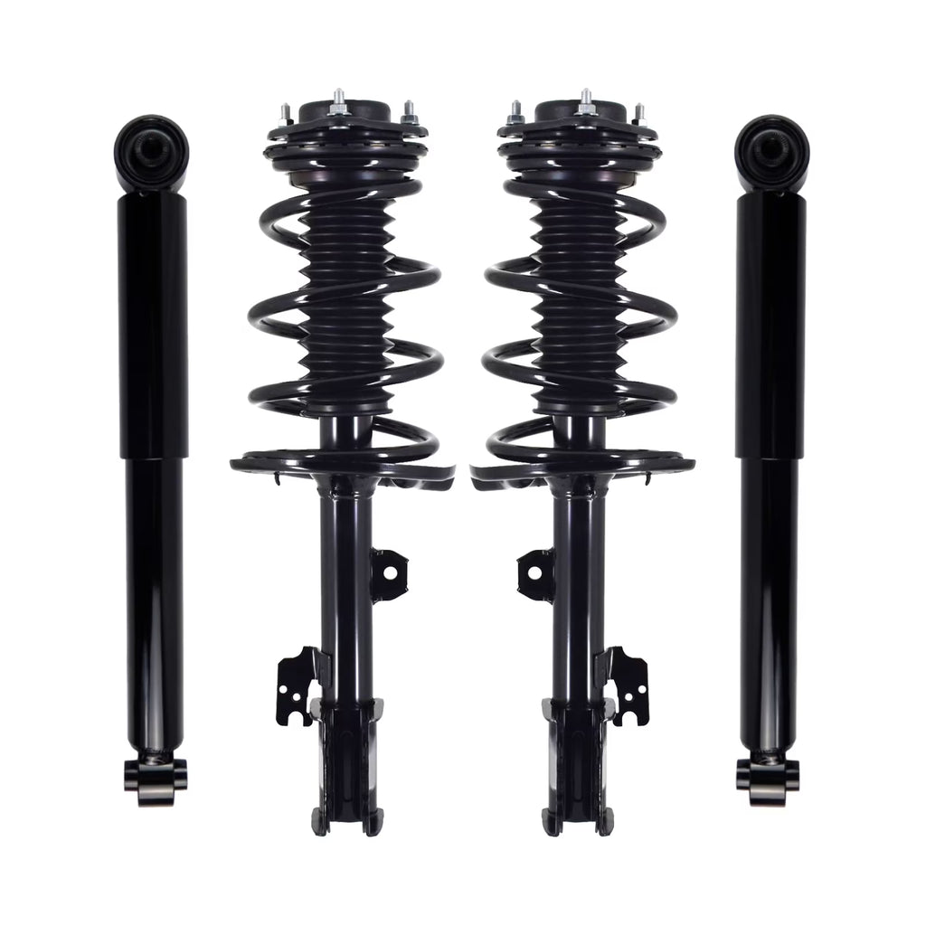 Set 4 Front Quick Complete Strut - Coil Spring - Rear Shock for 2014 - 2016 Toyota Highlander V6
