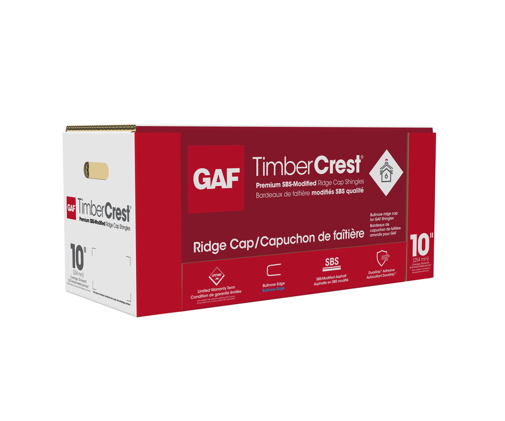 GAF TimberCrest 10-in Reflector Series Ridge Cap Shingles – Gold Amber – 20 Linear Feet (Box)