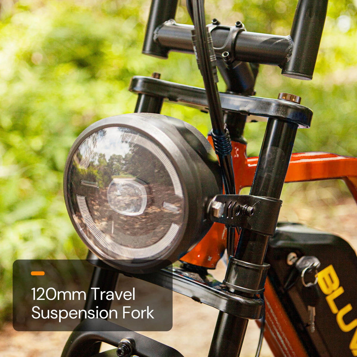Bluvall Electric Bike, Peak 1500W 35MPH 20" Fat Tire E - Mountain Bikes, 52V 20ah Ebike for Adults, Full Suspension Hydraulic Brakes UL2849 - Orange