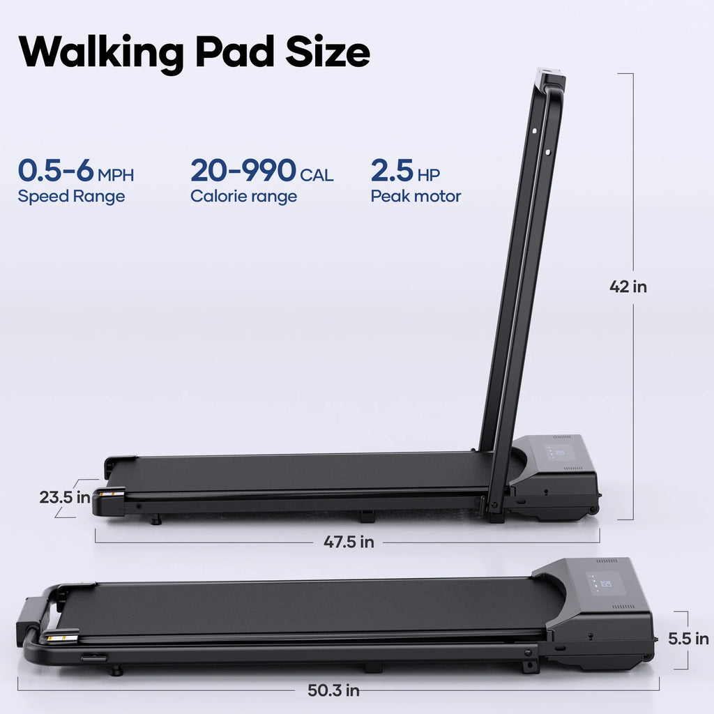 Naipo Treadmill Foldable 2 in 1 Walking Pad Compact Electric Running Remote Control for Home Fitness