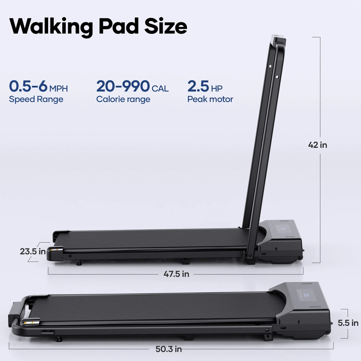 Naipo Treadmill Foldable 2 in 1 Walking Pad Compact Electric Running Remote Control for Home Fitness