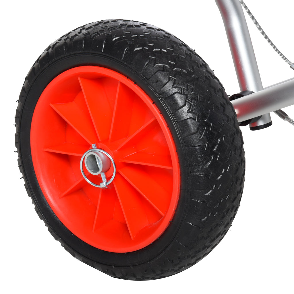 HOMCOM Kajakwagen Alu Bootswagen faltbare transportwagen Kunstleder-Reifen Silber 75 kg 75 x 43 x 46 cm