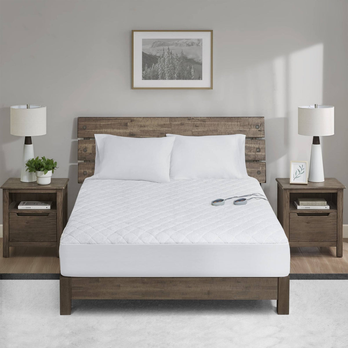 Woolrich - Heated Sherpa Mattress Pad - Full - White