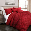 Lush Decor Ravello Pintuck Comforter Set Red Full/Queen