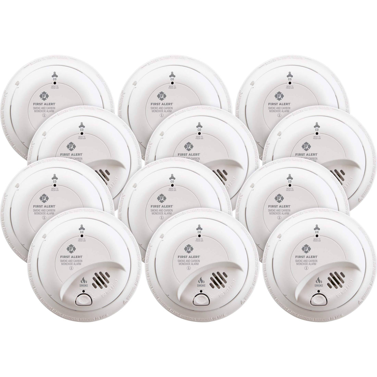 First Alert SC9120B-12pk BRK Brands Hardwire Combination Smoke/Carbon Monoxide Alarm with Battery Backup (12 Pack)