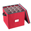 Elf Stor Ornament Storage Chest with Dividers - Holds 64 Balls Red