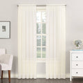 No. 918 Juliette Voile Sheer Rod Pocket Curtain Panel, Size: 59 x 95, White