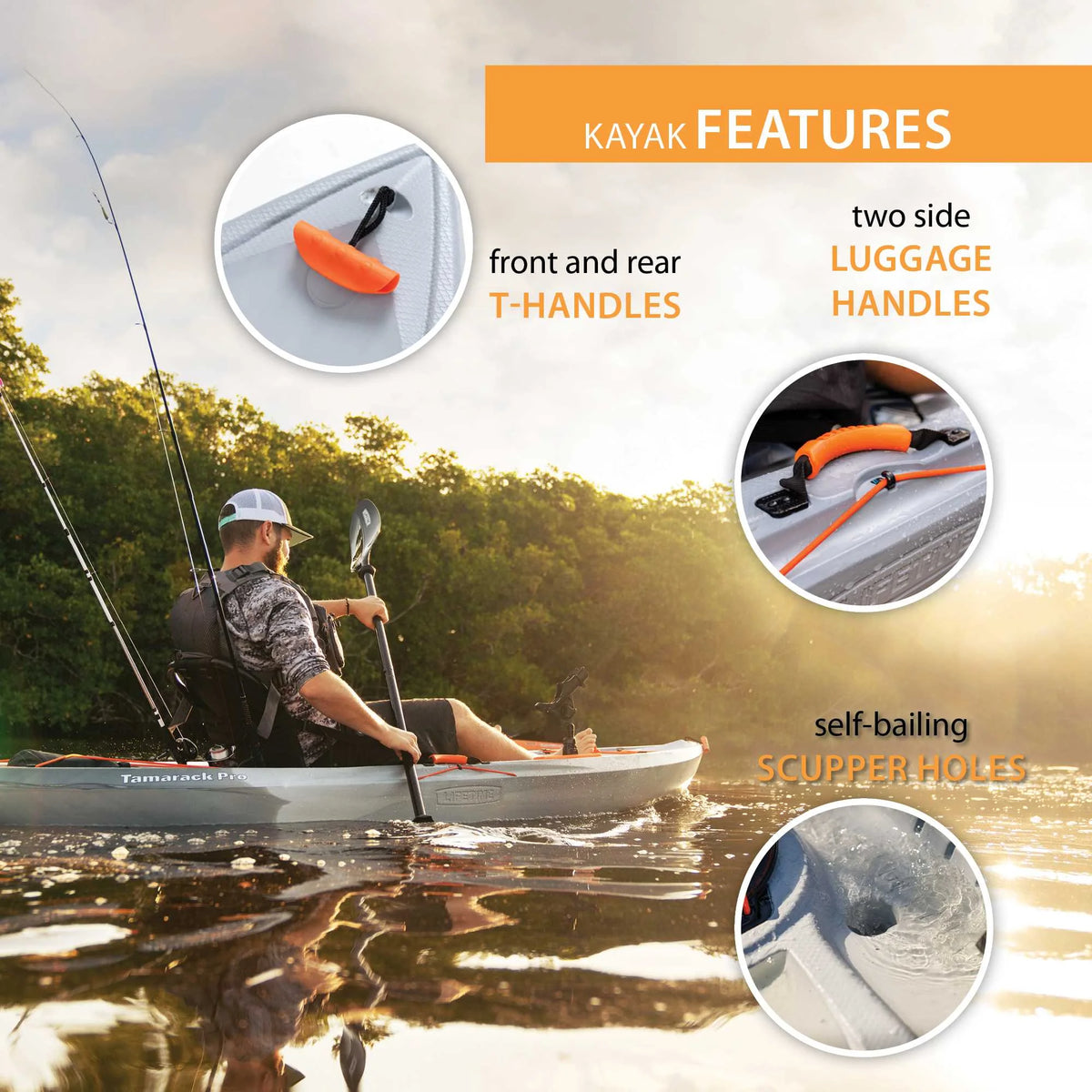 Lifetime Tamarack Pro 123 in Sit - on - Top Kayak, Eclipse Fusion (91058)