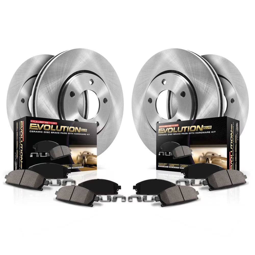 Power Stop Front and Rear Stock Replacement Brake Pad and Rotor Kit KOE4077