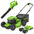 greenworkstools-48V (2x24V) 20" Cordless Battery Push Mower & 320 CFM Blower Combo Kit w/ (2) 4.0Ah Batteries & Dual Port Rapid Charger
