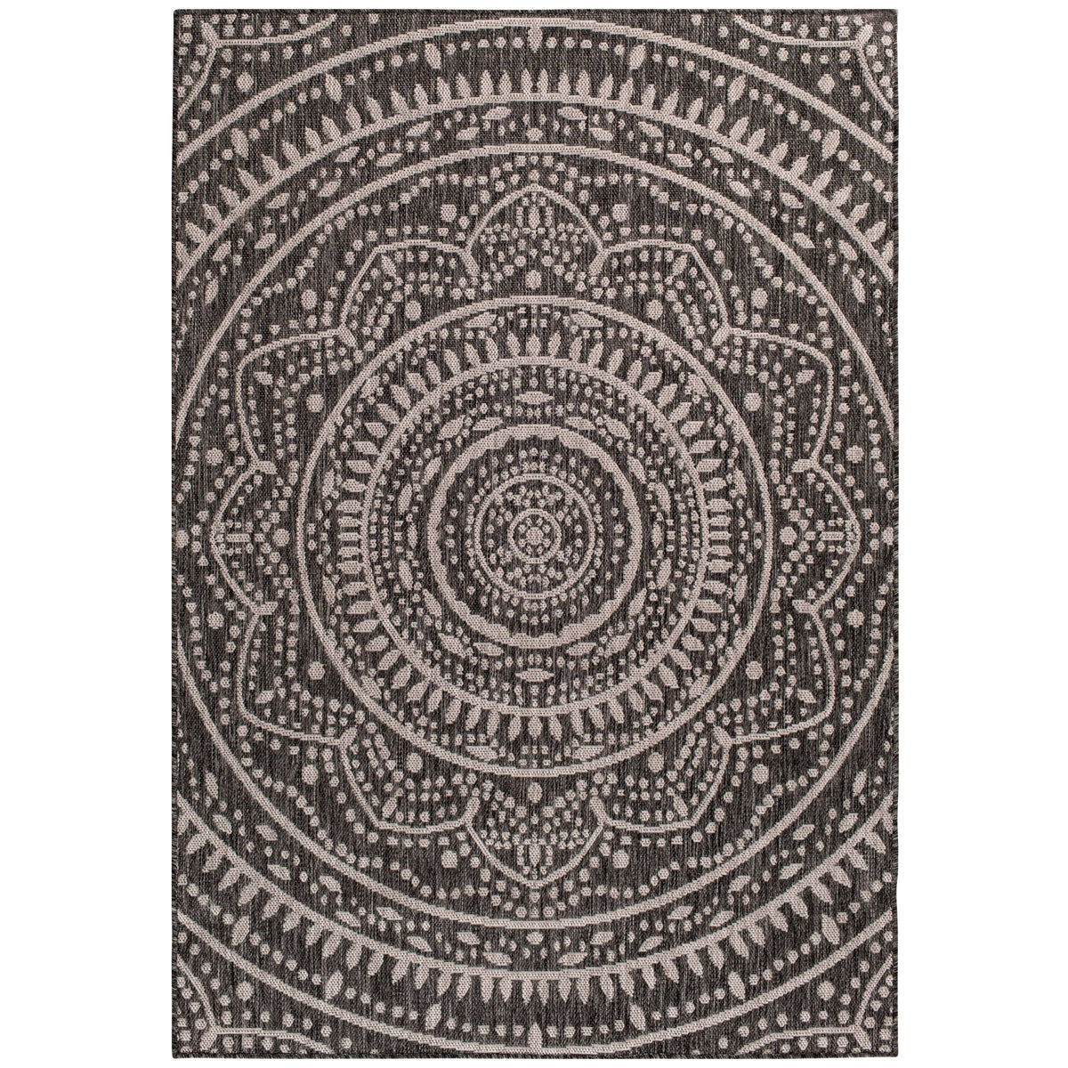 Mainstays 5' x 7' Global Medallion Outdoor Area Rug- Gray