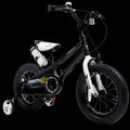 Royalbaby Boys Girls Kids Bike 14 in BMX Freestyle Black 2 Hand Brakes Bicycles with Training Wheels Child Bicycle