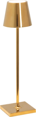 Zafferano Poldina Pro Micro Rechargeable LED Table Lamp Shiny Gold
