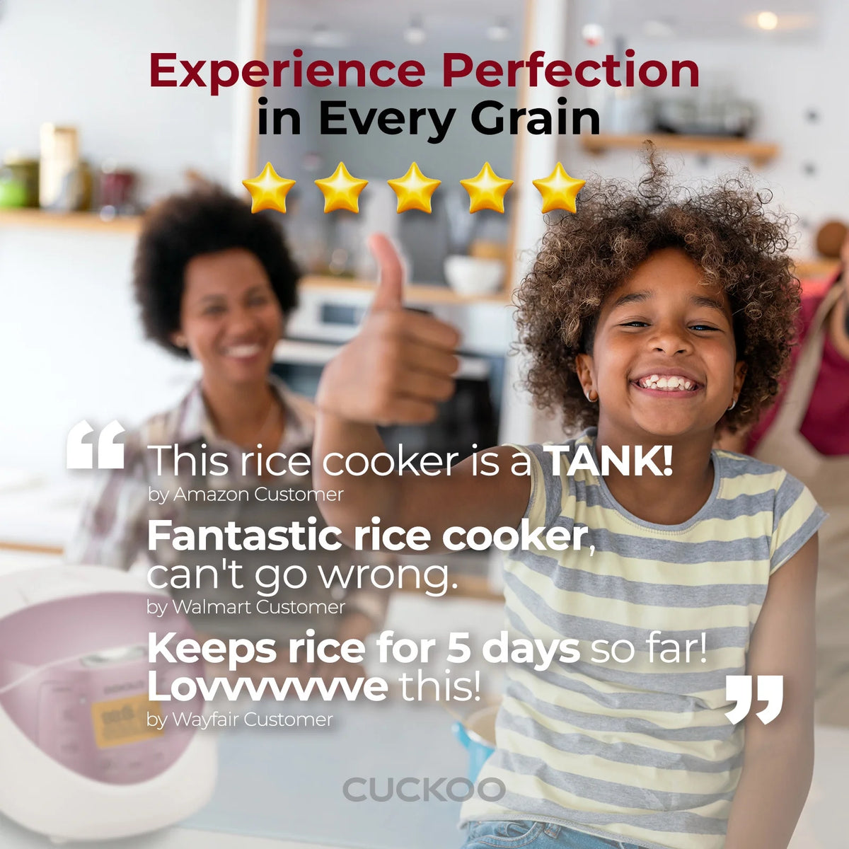 CUCKOO Rice Cooker 12 Cups Cooked Warmer with Nonstick Pot 7 Menu Options and Micom Fuzzy Logic Tech in White/Pink (CR - 0631F)