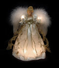 VCO 12" Lighted Cream & Gold Angel Christmas Tree Topper - Clear Lights