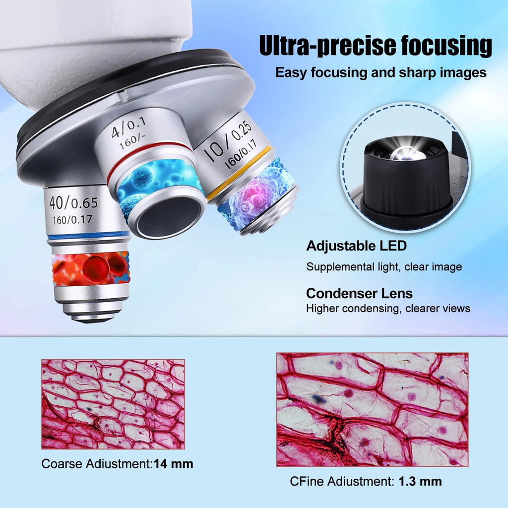 Poothoh Binocular Compound Microscope 40X-2000X
