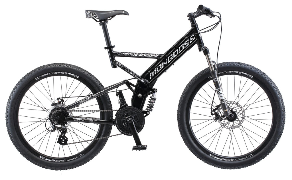 Mongoose Blackcomb Mountain Bike, 26 - Inch Wheels, 24 Speeds, Black, Men'S
