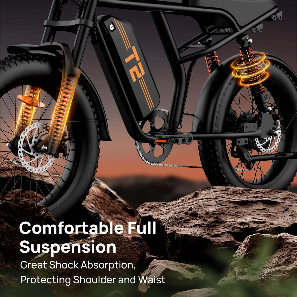 URLIFE 1500W Electric Bike for Adults, 20"4.0 Fat Tire Ebike, 48V 15.6ah Removable Battery, 7 - Speed E - Mountain Bikes, All - Terrain Off - Road Electric Bicycle, UL2849 Certified(Black)