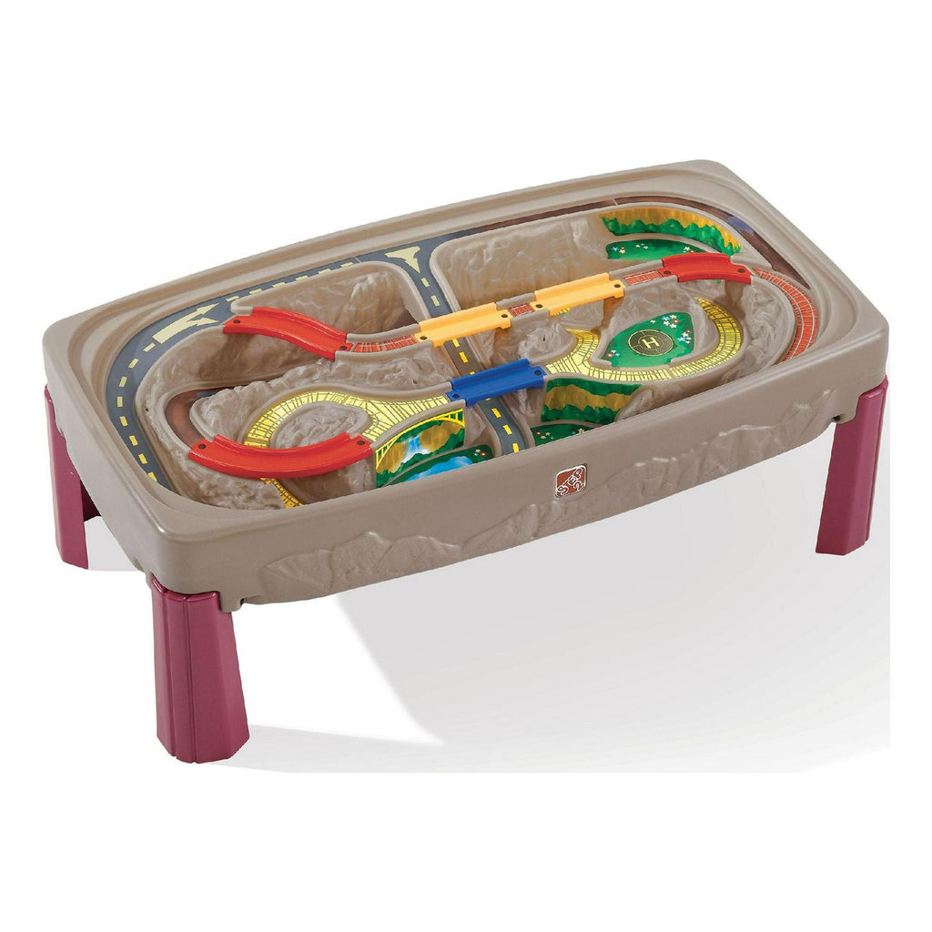 Step2 Deluxe Canyon Road Train Table and Chair Set Neutral Kids Outdoor Activity Table