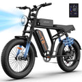 URLIFE 1500W Electric Bike for Adults, 20"4.0 Fat Tire Ebike, 48V 15.6ah Removable Battery, 7 - Speed E - Mountain Bikes, All - Terrain Off - Road Electric Bicycle, UL2849 Certified(Black)