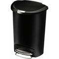 simplehuman Black Plastic Semi-Round Step Trash Can - 1 ct