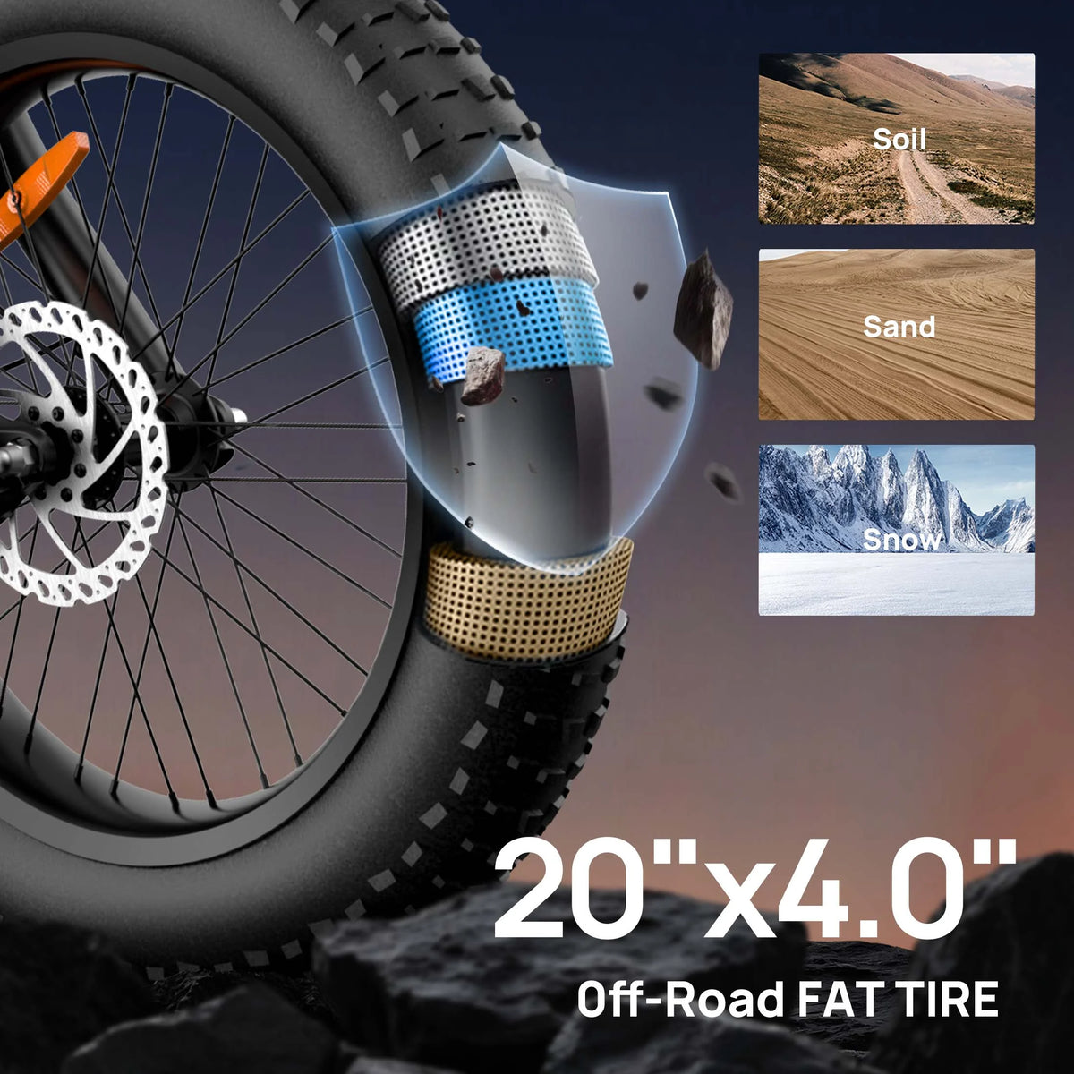 URLIFE 1500W Electric Bike for Adults, 20"4.0 Fat Tire Ebike, 48V 15.6ah Removable Battery, 7 - Speed E - Mountain Bikes, All - Terrain Off - Road Electric Bicycle, UL2849 Certified(Black)