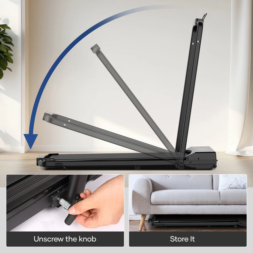 Naipo Treadmill Foldable 2 in 1 Walking Pad Compact Electric Running Remote Control for Home Fitness