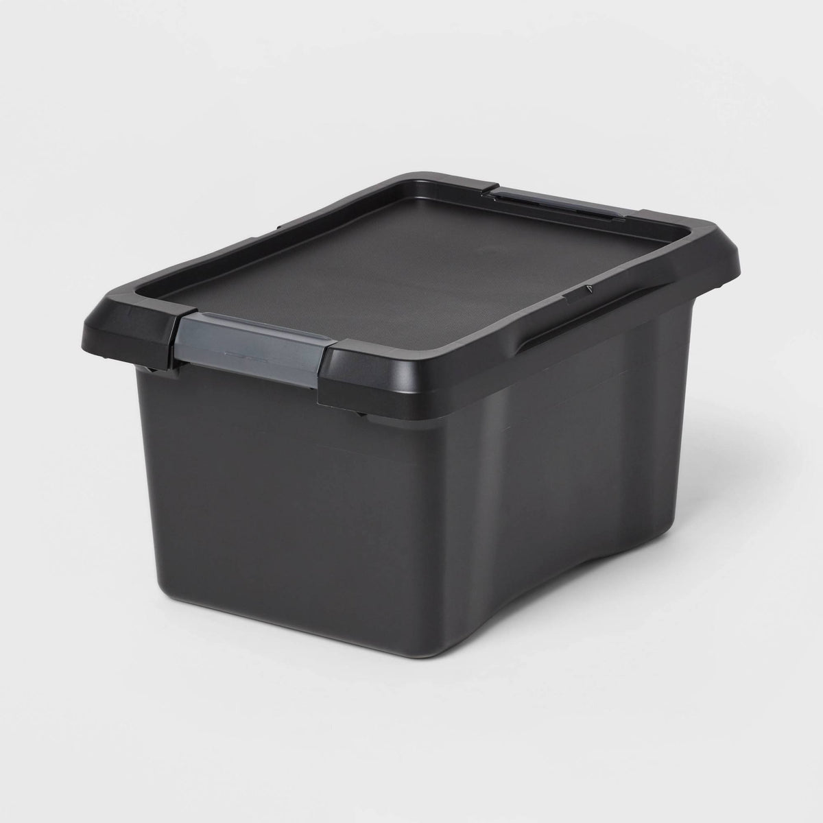 7gal Small Latching Storage Tote Black - Brightroom