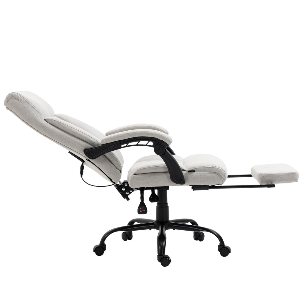 Vinsetto Massage-Bürostuhl Bürostuhl Computerstuhl, Lendenheizung, Neigungsfunktion, Hellgrau