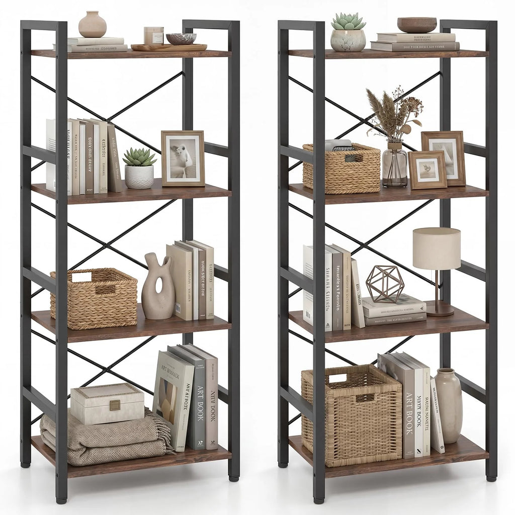 Tangkula 3-Tier Industrial Bookshelf for Home Office
